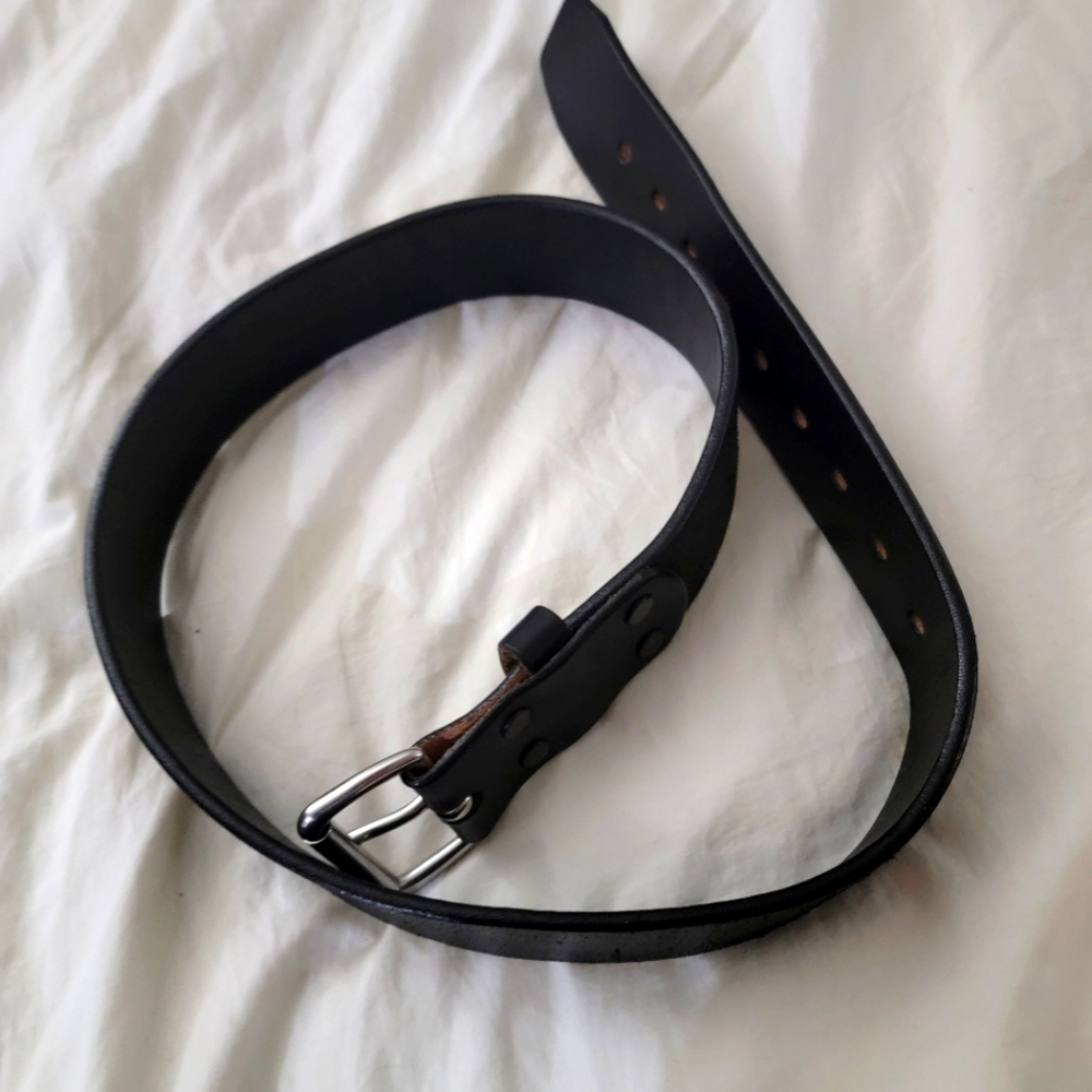 Black Tory Leather Belt